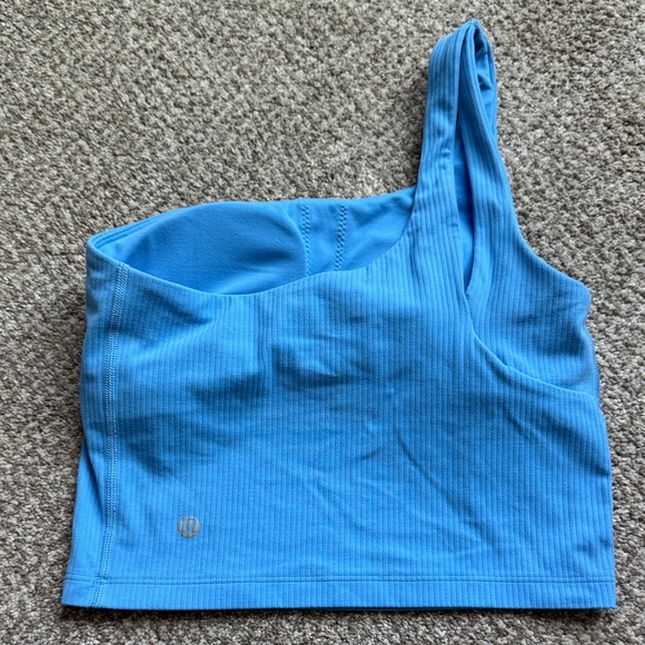 LULULEMON Blue One-Shoulder Ribbed Top - Picture 2 of 3